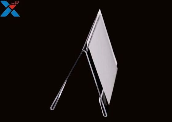 buy 3mm V Shape Acrylic Display Sheet Clear Perspex Tabletop Sign Holders online manufacture