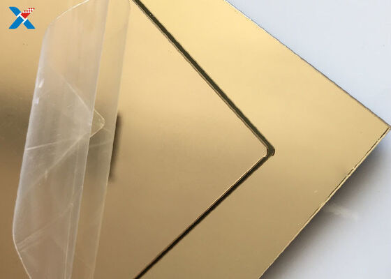 buy Golden 2mm Acrylic Mirror Sheet Decorative Wall Plexi Glass Panel online manufacture